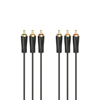 Hama 00205151 аудио кабель 3 m 3 x RCA Черный
