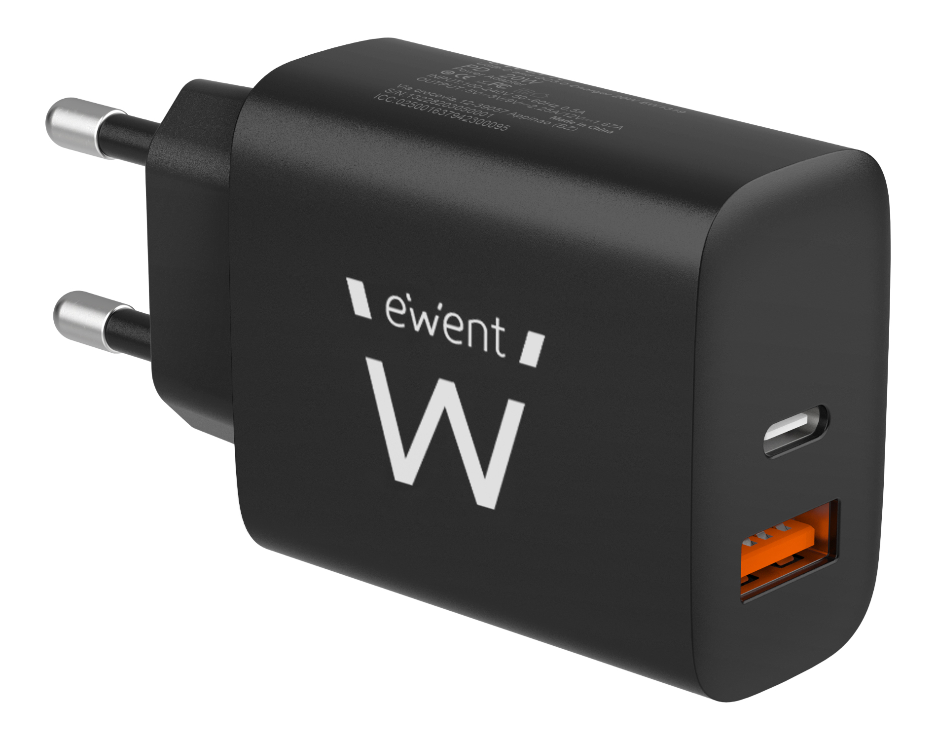 Ewent EW1319 mobile device charger Universal Black AC Fast charging Indoor – image 1