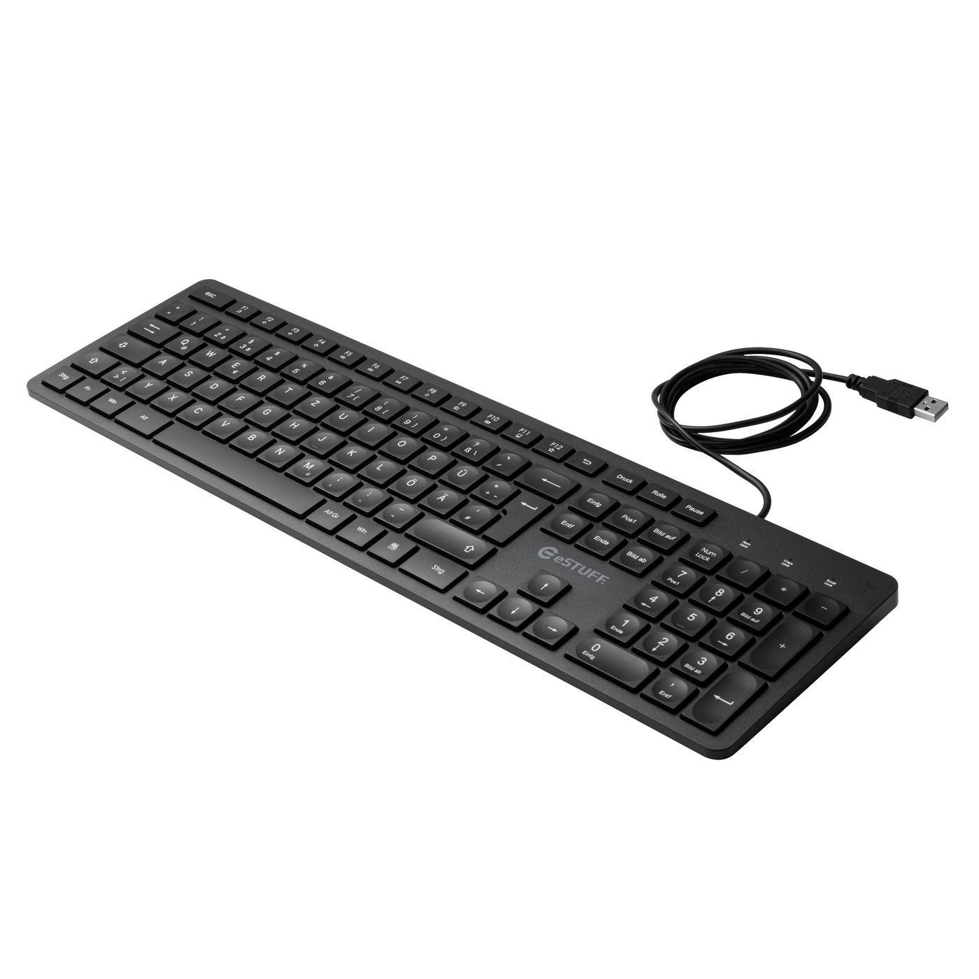 eSTUFF GLB211402 keyboard Office USB QWERTZ German Black – image 1