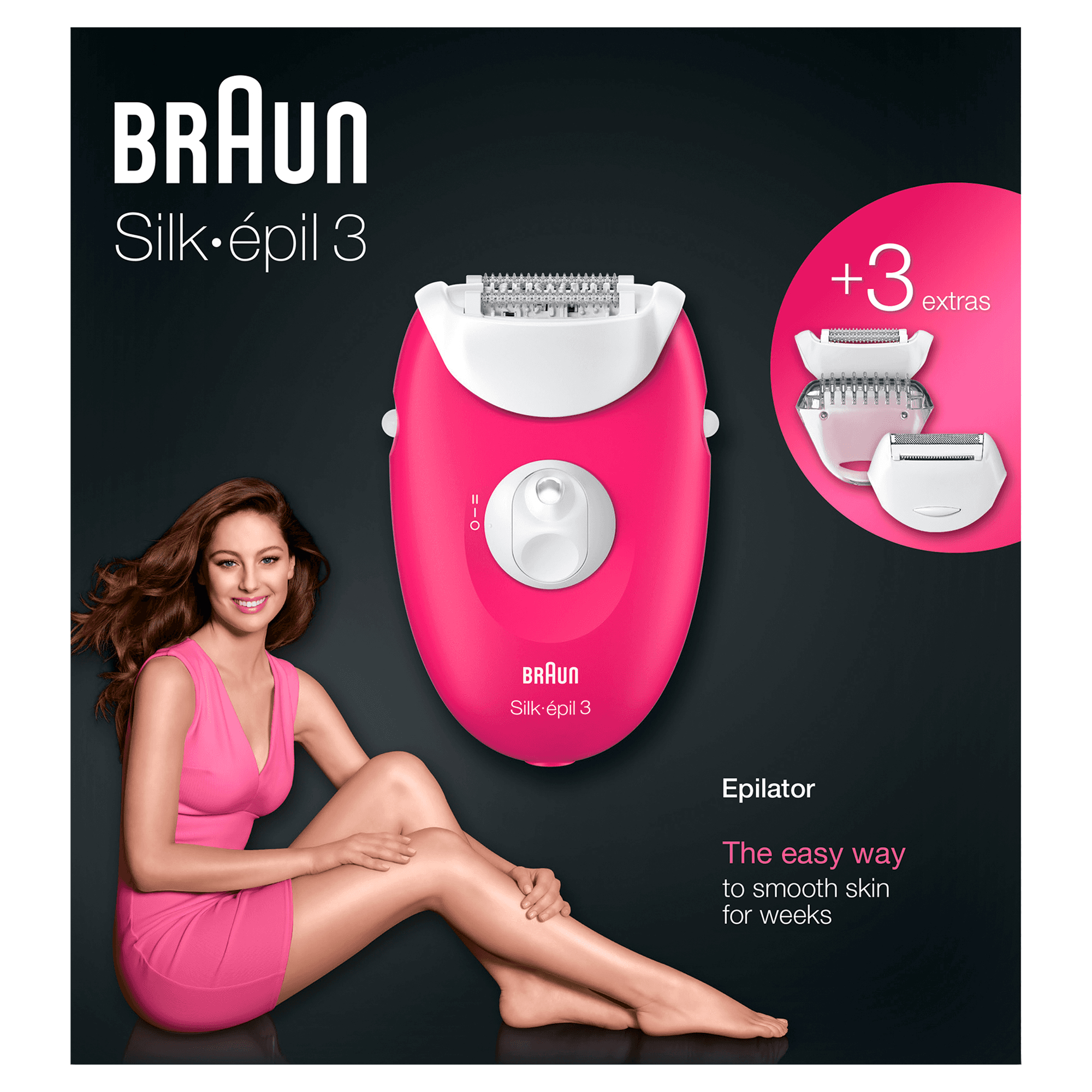 Braun Silk-épil 3 81646955 epilator 20 tweezers White, Pink – image 2