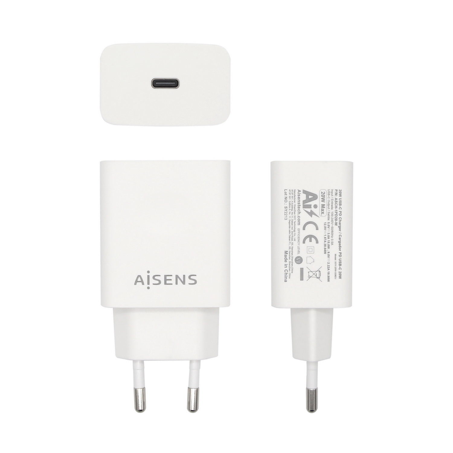 AISENS ASCH-1PD20-W mobile device charger GPS, MP3, MP4, Mobile phone, Smartphone, Tablet White AC Indoor – image 2
