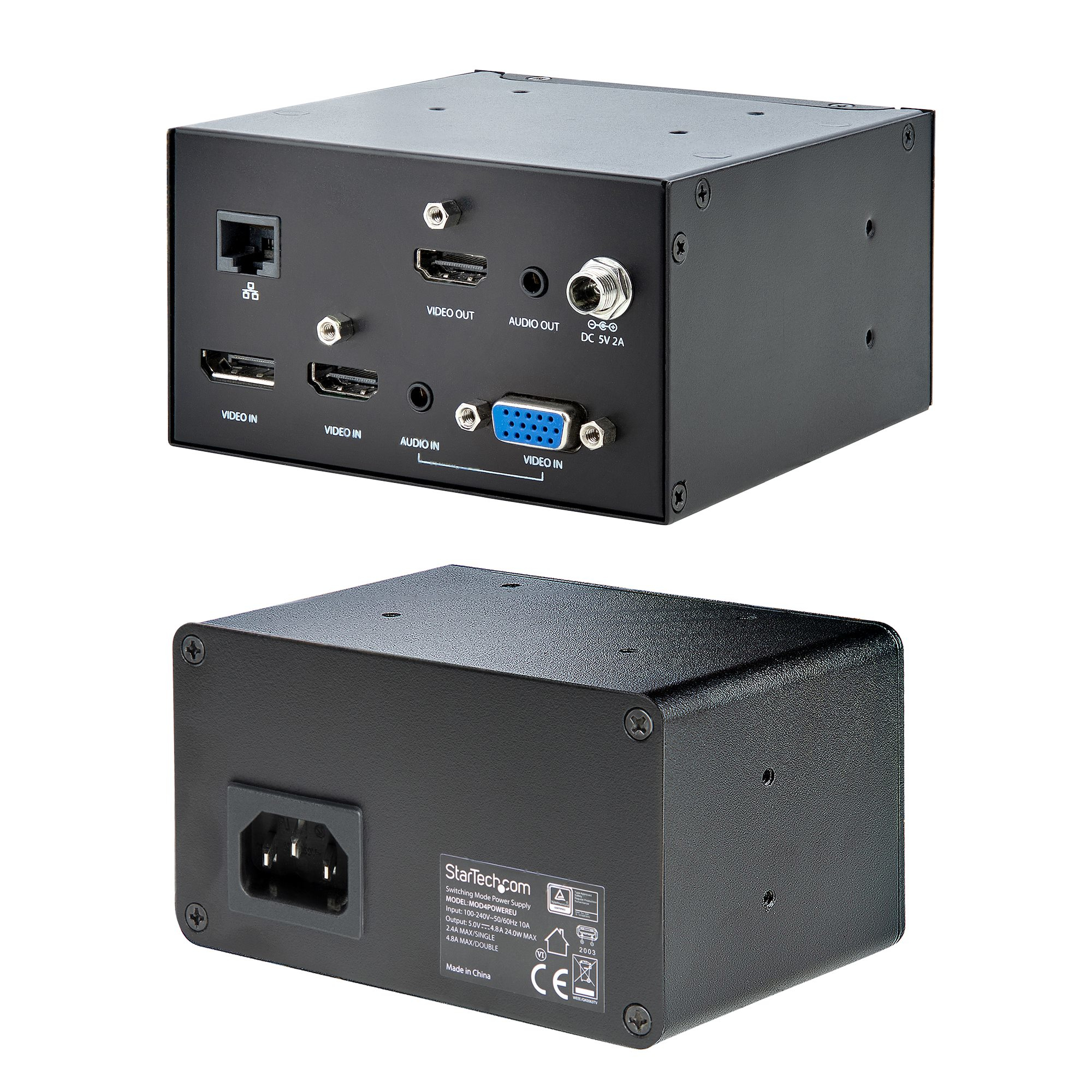 StarTech.com Conference Table Box for AV Connectivity & Power/Charging - 4K HDMI output with HDMI, DP, & VGA Inputs, GbE, Audio - Charging Station w/ 2x USB-A & – image 5