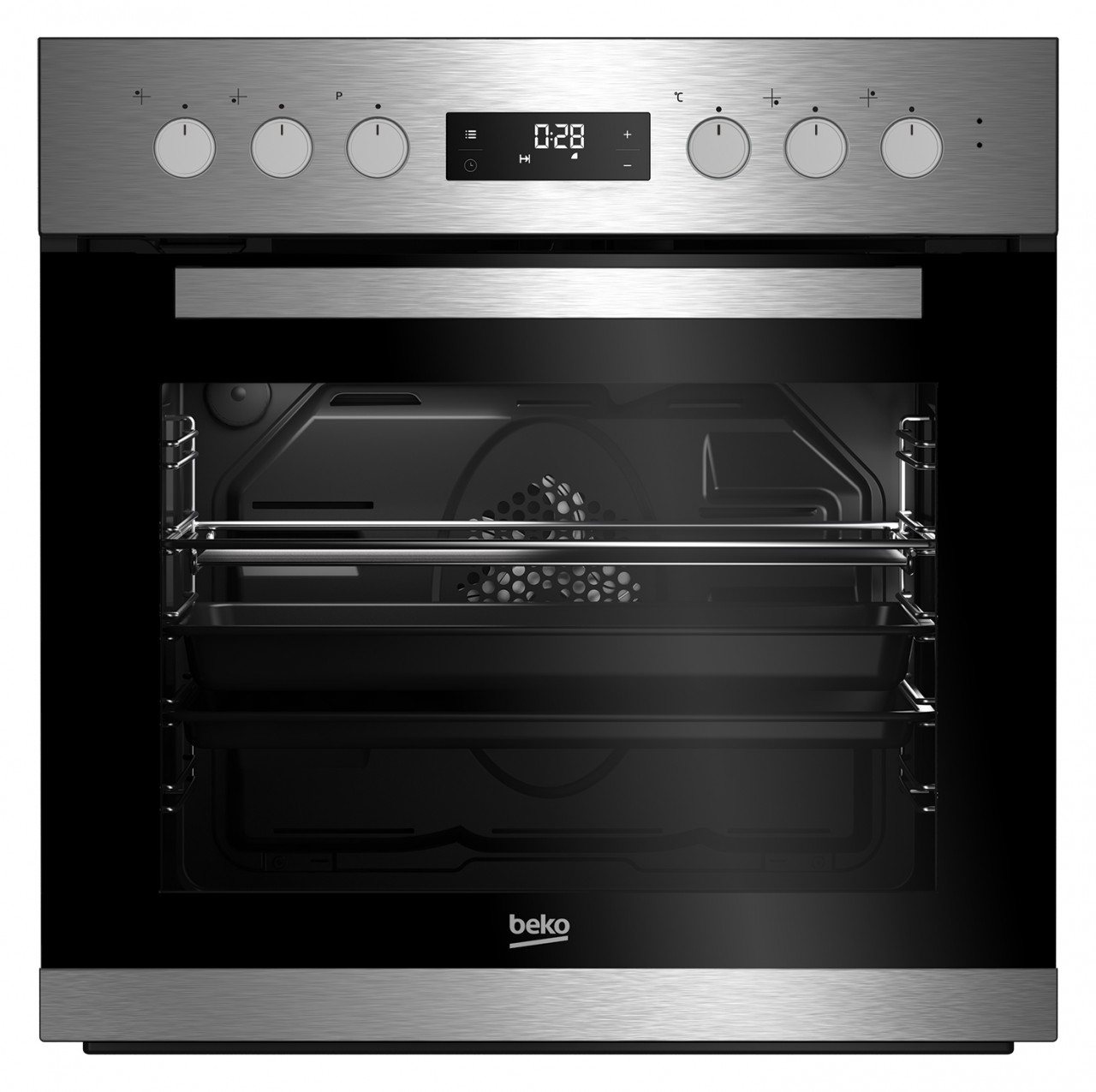 Beko BUM22321X cooker Freestanding cooker Electric Ceramic hob Black, Stainless steel – image 2