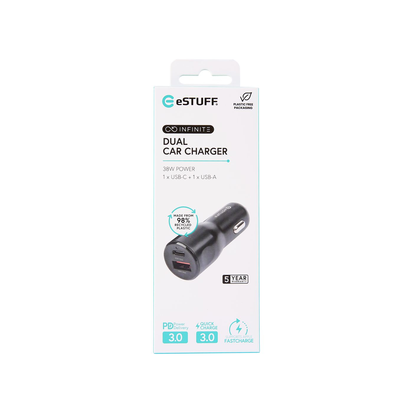 eSTUFF ES631031 mobile device charger Mobile phone Black Cigar lighter Fast charging Auto – image 4