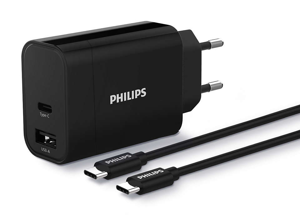 Philips DLP2621C/12 mobile device charger Mobile phone, Smartphone Black AC Fast charging Indoor