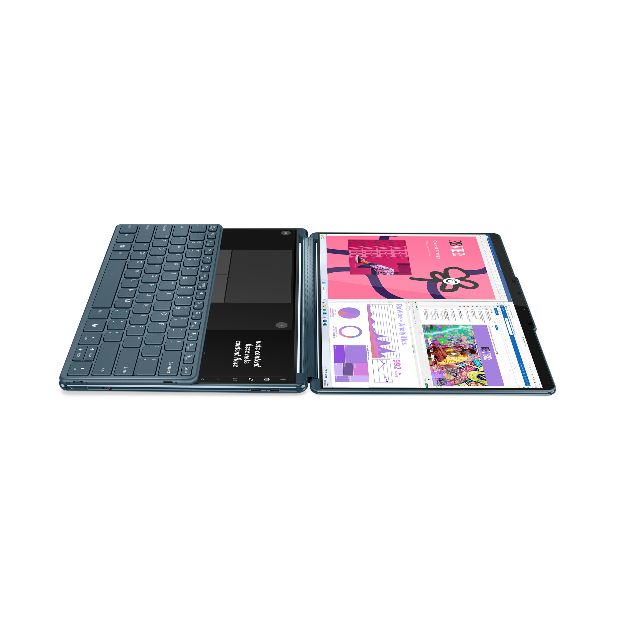 Lenovo Yoga Book 9 13IMU9 Intel Core Ultra 7 155U Hybrid (2-in-1) 33.8 cm (13.3″) Touchscreen 2.8K 32 GB LPDDR5x-SDRAM 1 TB SSD Wi-Fi 6E (802.11ax) Windows 11 Home Teal image 16