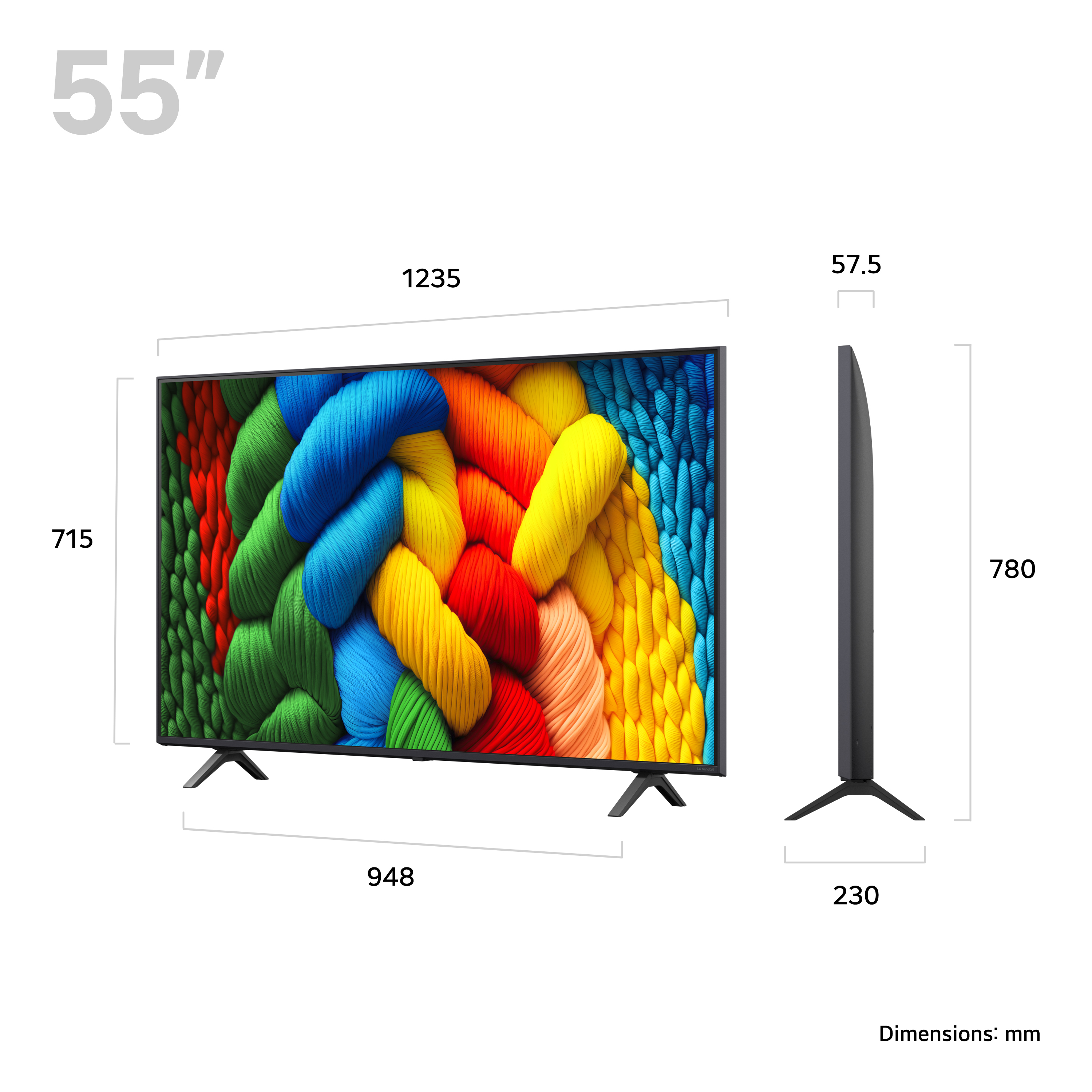 TV intelligente LG 55NANO80A6B.AEU 55 4K Ultra HD LED HDR D LED NanoCell TELEVISEUR LED — photo 2