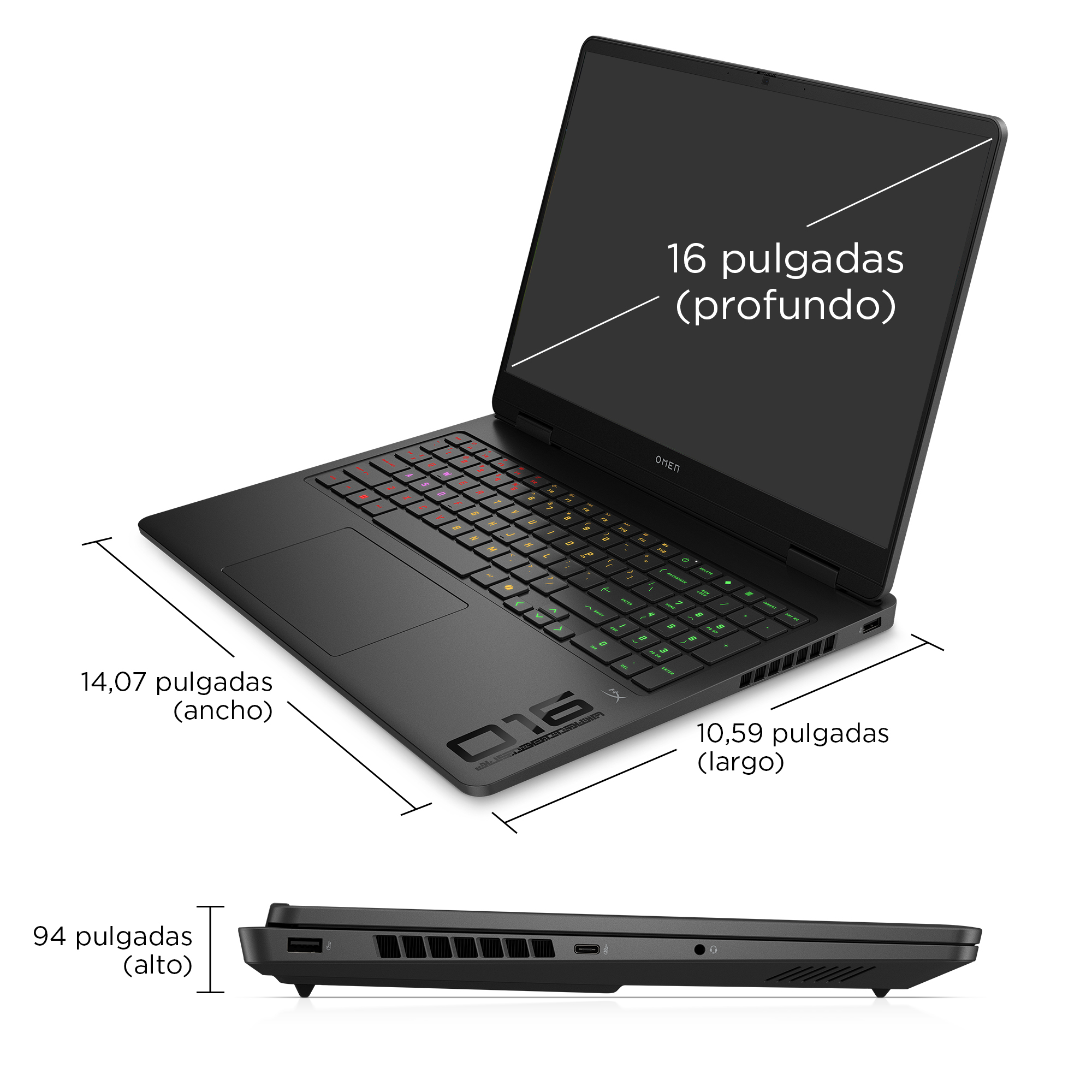 Portátil gaming - HP OMEN 16-am0008ns, 16" 2K, Intel® Core™ 7 240H, 32GB RAM, 1TB SSD, GeForce RTX™ 5060, Windows 11 Home, Negro - imagen 7