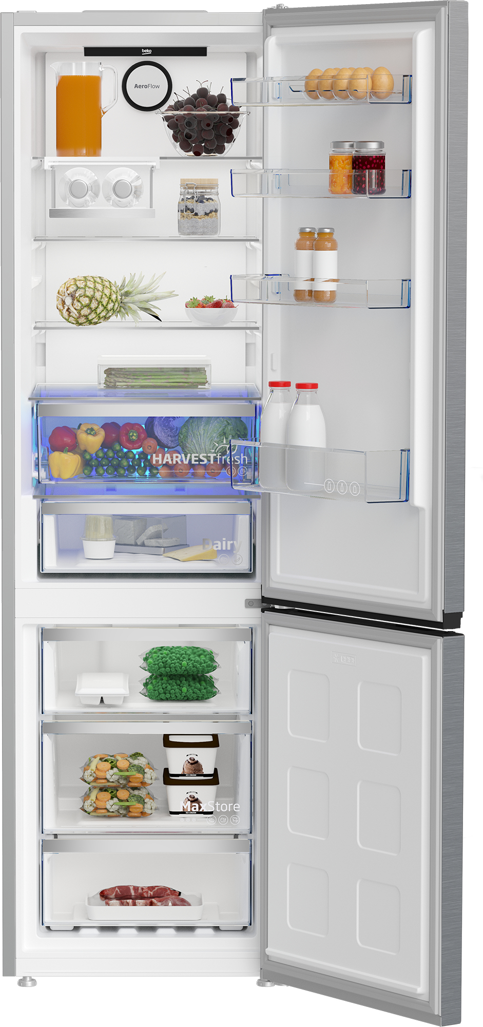 Beko CNG7603VPX Freestanding AeroFlowTM Fridge Freezer with HarvestFreshTM – image 3