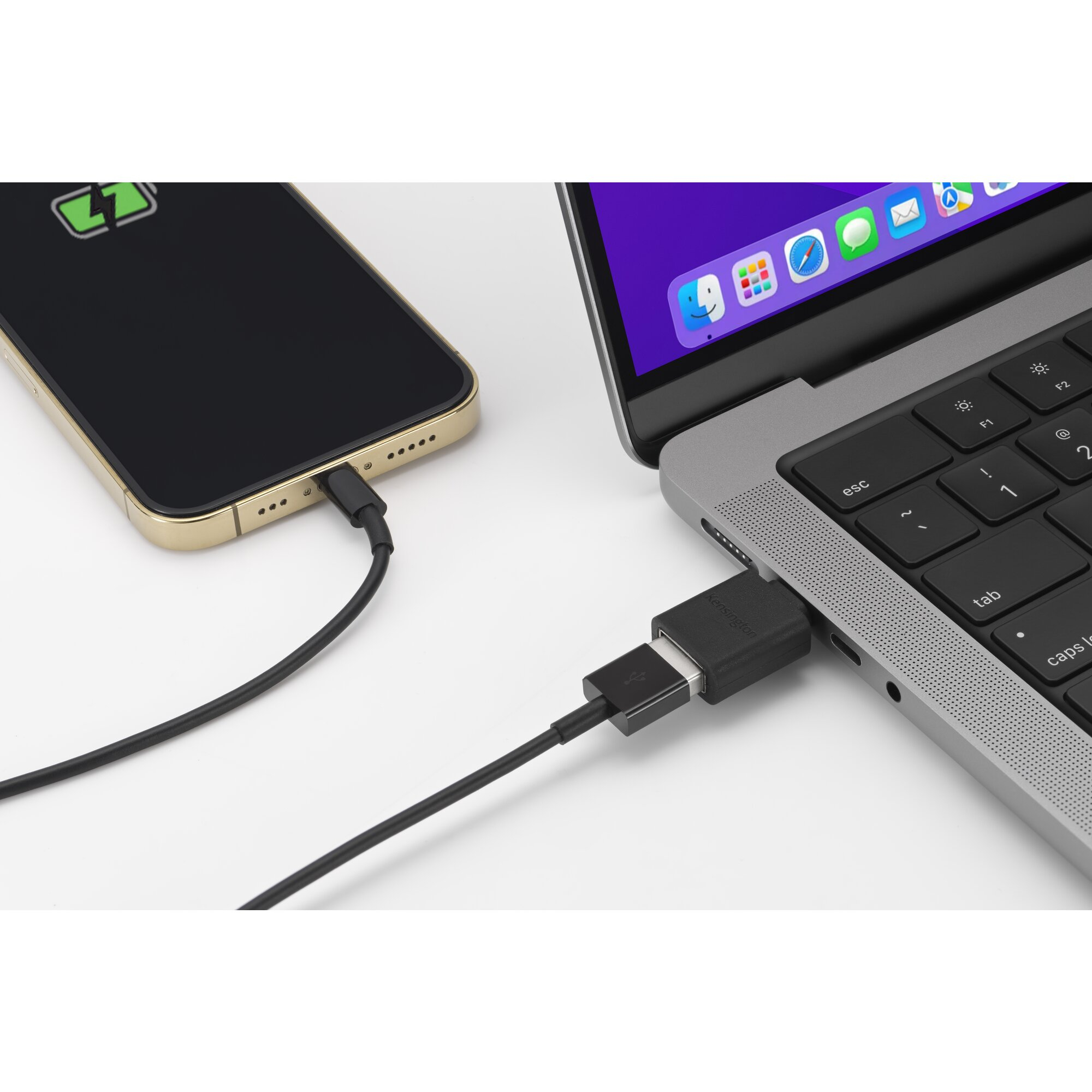 Resim Kensington K33477WW USB-C Erkekten USB-A Dişiye Kablo Cinsiyet Değiştirici