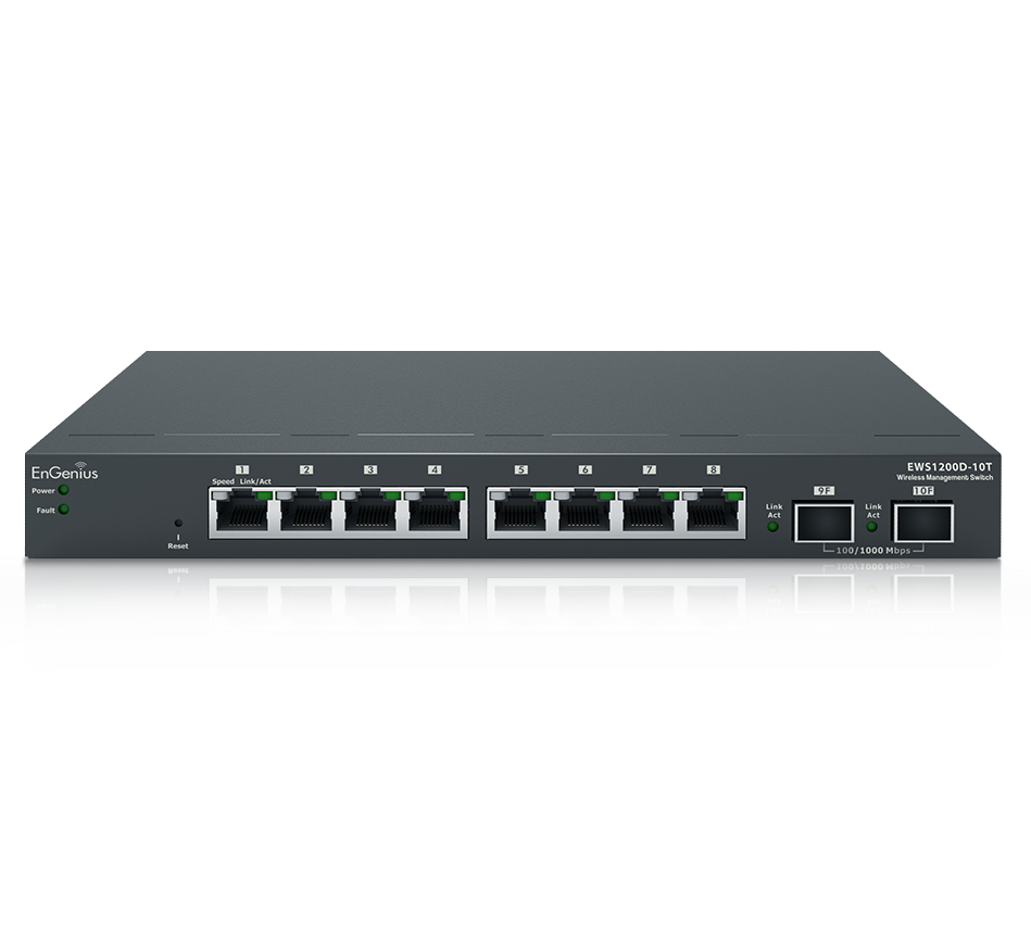 EnGenius EWS1200D-10T network switch Managed L2 Gigabit Ethernet (10/100/1000) 1U Black