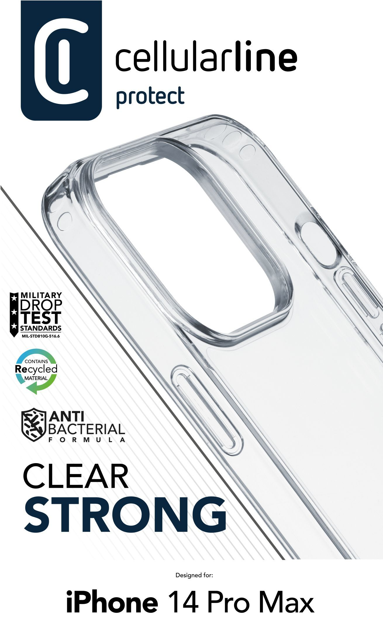 Cellular Line - Funda transparente Cellular Line Clear Strong para iPhone 14 Pro Max.