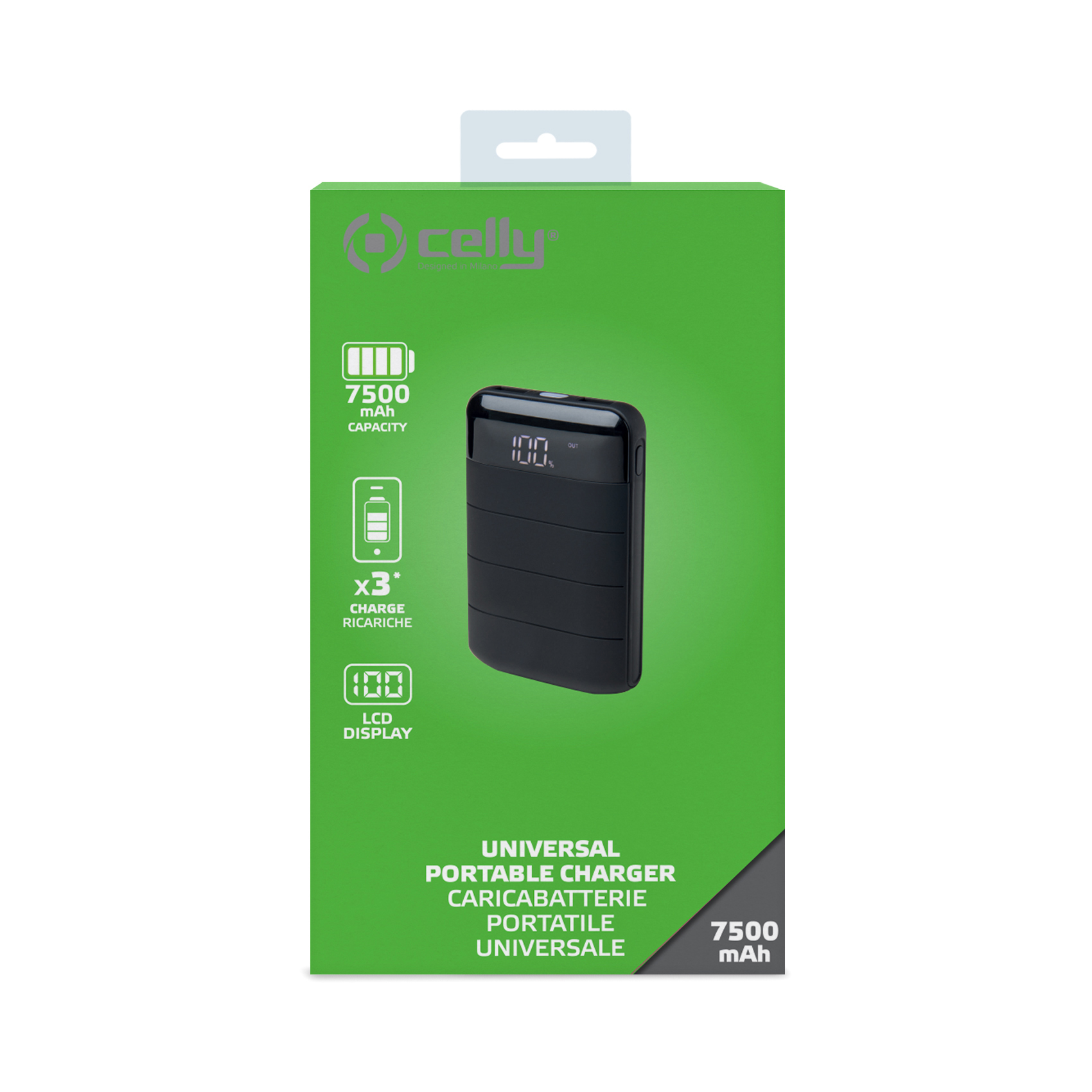 Celly PBLCD7500BK power bank Lithium-Ion (Li-Ion) – image 2