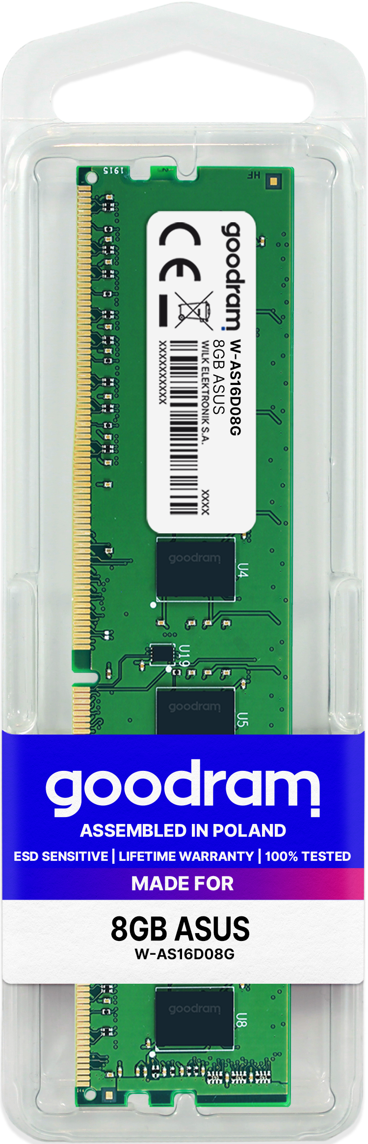 Goodram W-AS16D08G memory module 8 GB 1 x 8 GB DDR3 240-pin DIMM image 2
