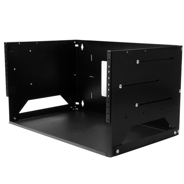 StarTech.com 2-Post 4U Open Frame Wall Mount Network Rack with Built-in Shelf, Wall Mount Data Rack with Adjustable Depth for AV / Computer / IT Equipment, Smal