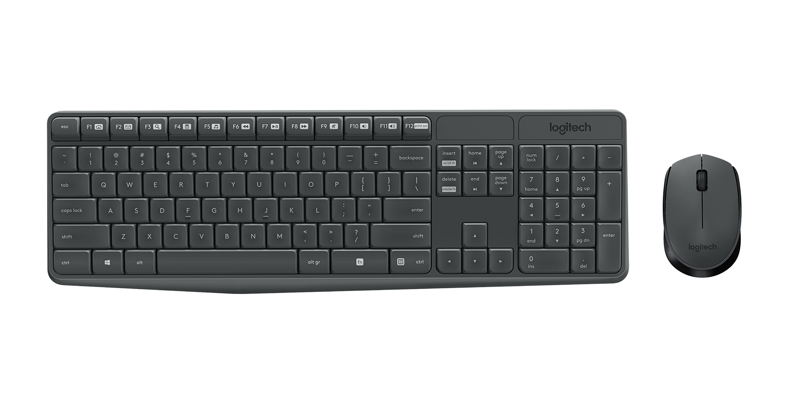 Kit de Teclado y Mouse Inalámbrico Logitech MK235, RF, Color Negro, Español  920-007901