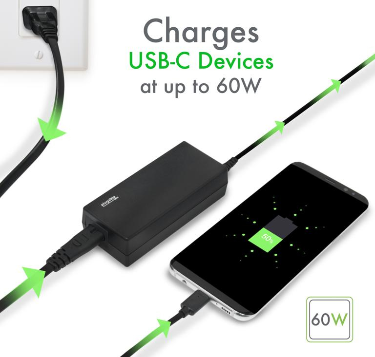 Plugable Technologies USBC-PS-60W power adapter/inverter Black – image 3