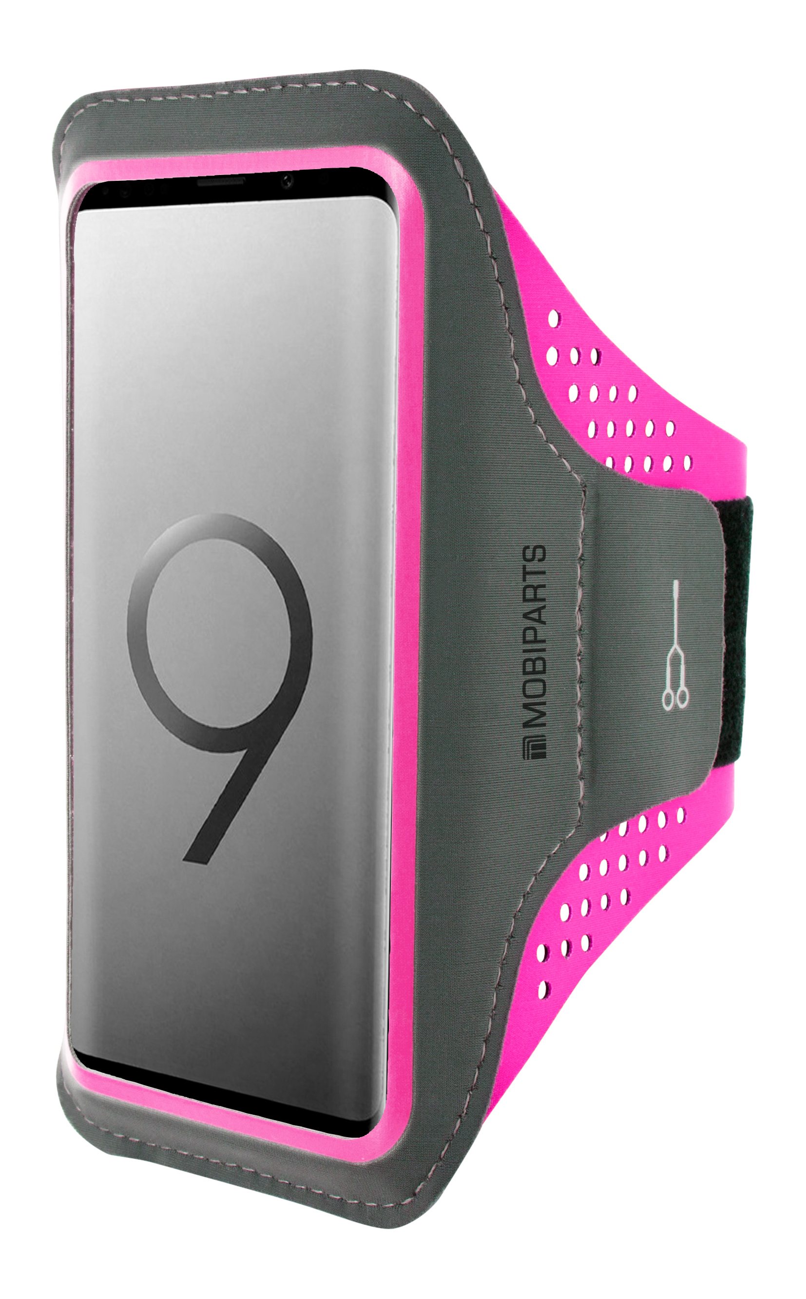 Mobiparts Comfort Fit Sport Armband Samsung Galaxy S9 Neon Pink