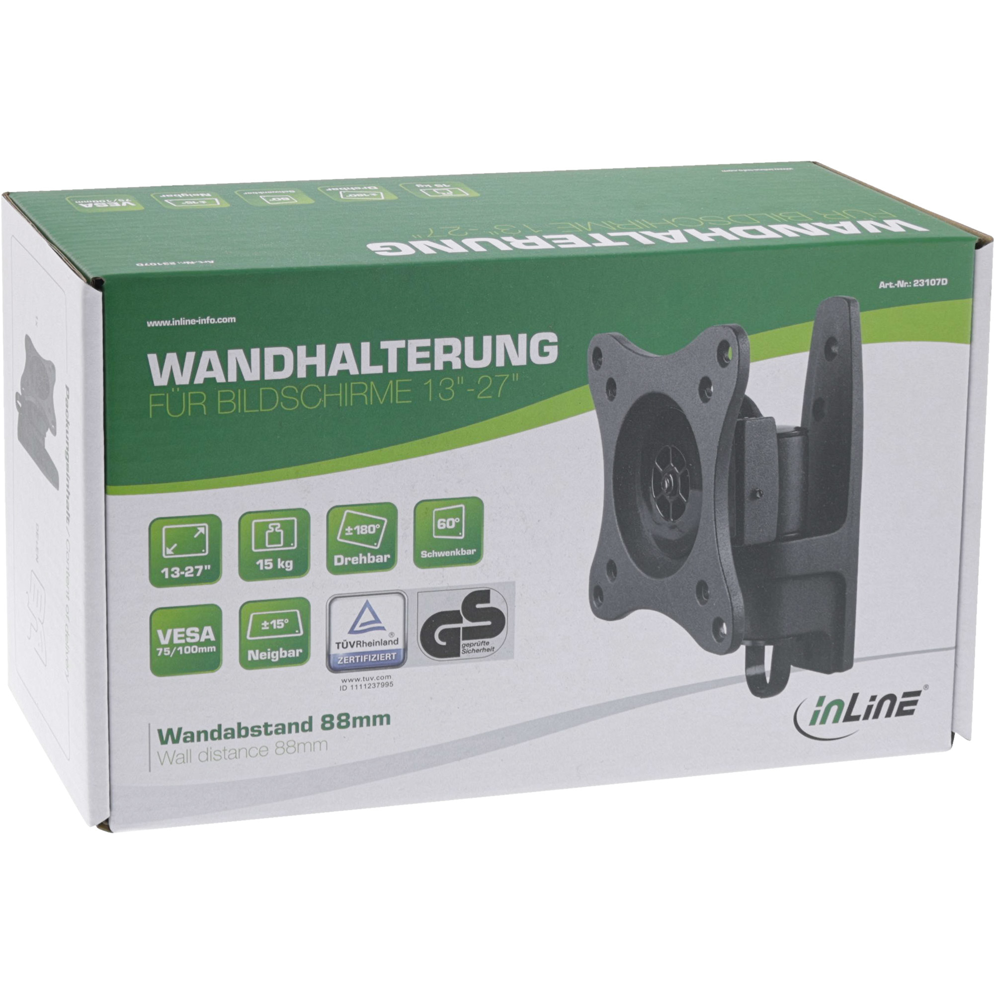 InLine wall mount, for monitors up to – image 4