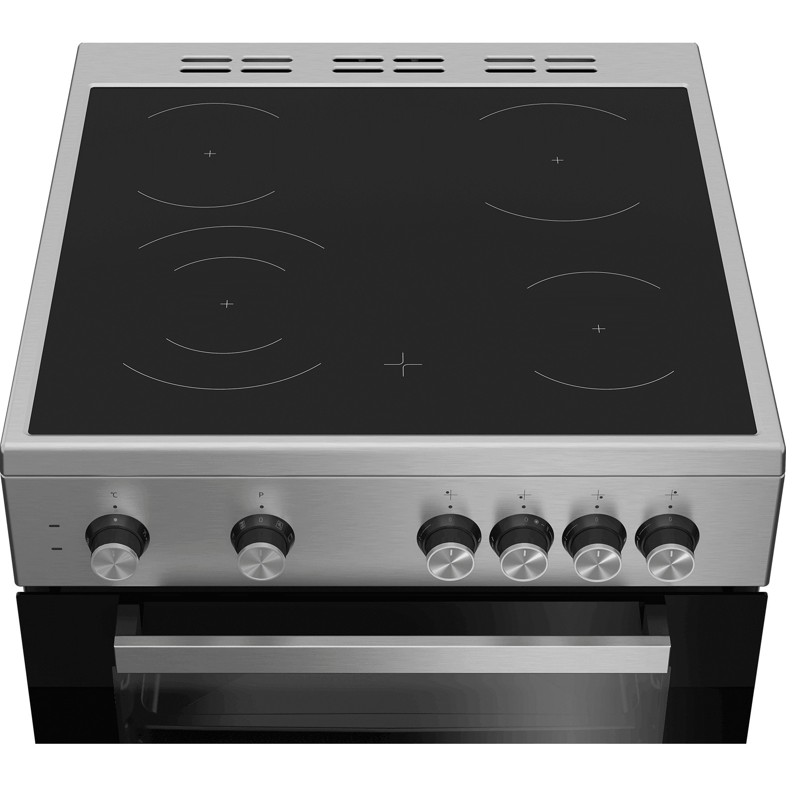 Beko FSM67010GX cooker Freestanding cooker Electric Ceramic hob Black, Stainless steel – image 4