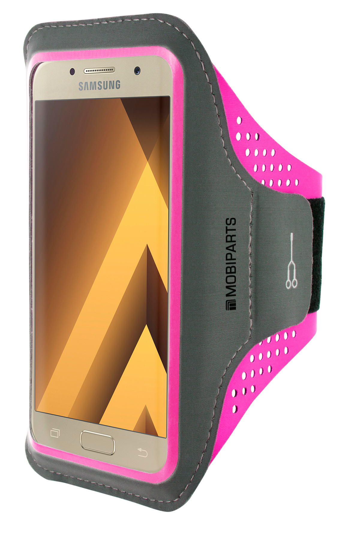 Mobiparts Comfort Fit Sport Armband Samsung Galaxy A3 (2017) Neon Pink – image 1