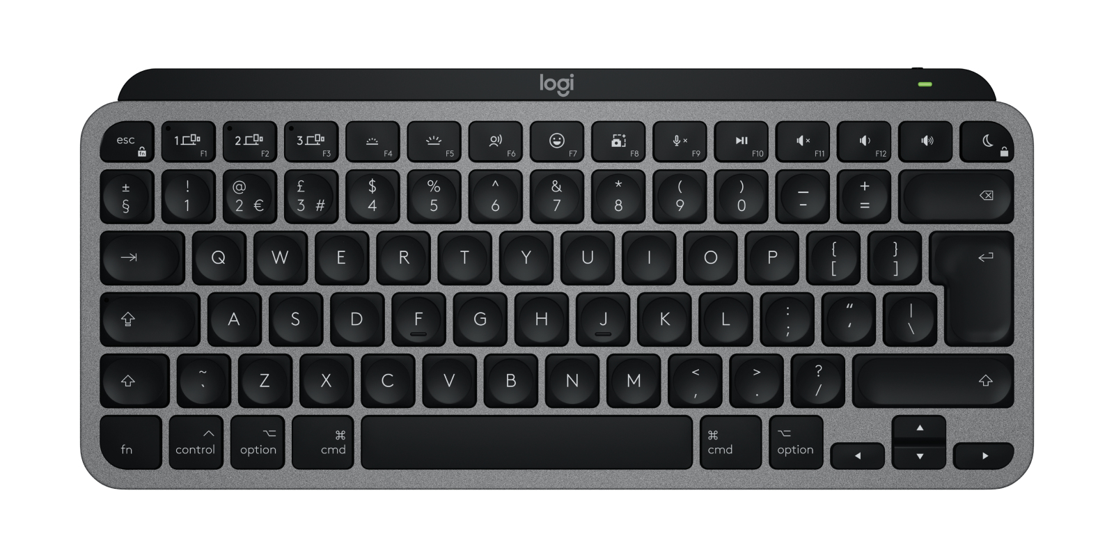 Logitech MX Keys Mini For Mac keyboard Home/Office Bluetooth QWERTY UK English Black, Grey