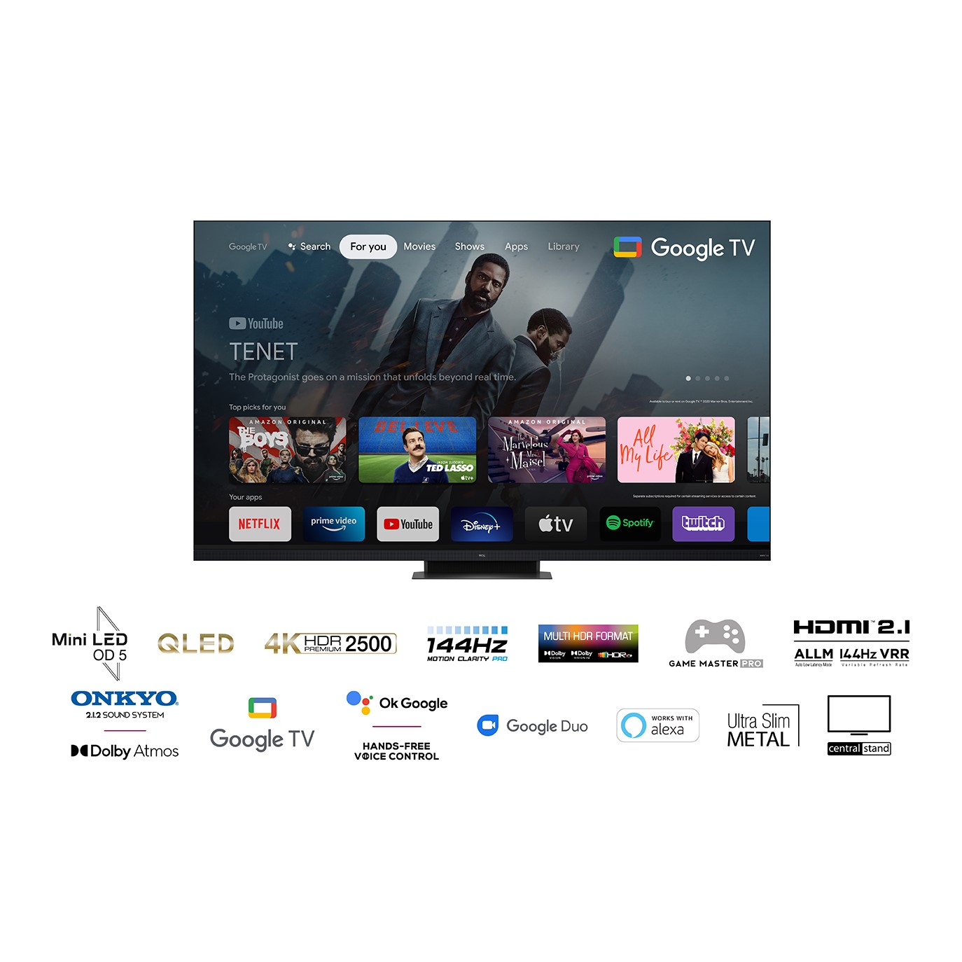 TCL 75C935K TV 190.5 cm (75") 4K Ultra HD Smart TV Wi-Fi Black 2500 cd/m² – image 3
