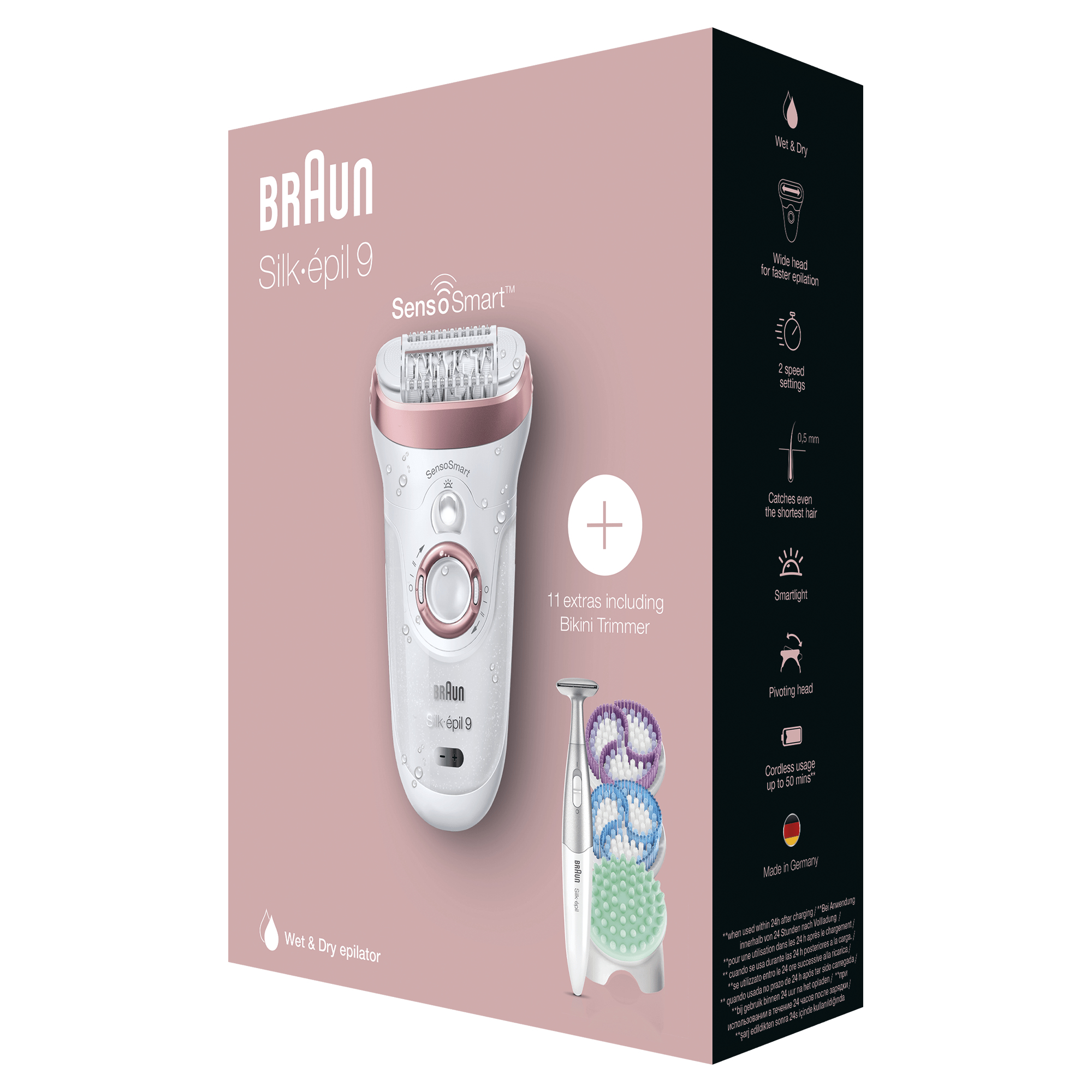 Braun Silk-épil 9 81677774 epilator 40 tweezers Pink gold, White – image 2