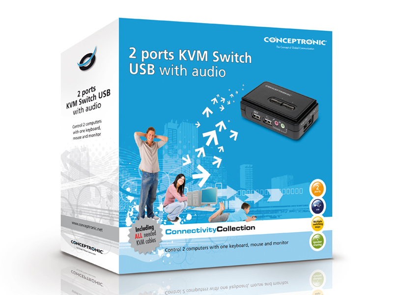 Conceptronic 2 ports USB KVM Switch w/ audio – image 5