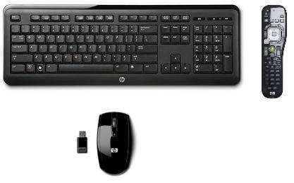 HP 697349-071 keyboard Mouse included RF Wireless Spanish Black – image 1