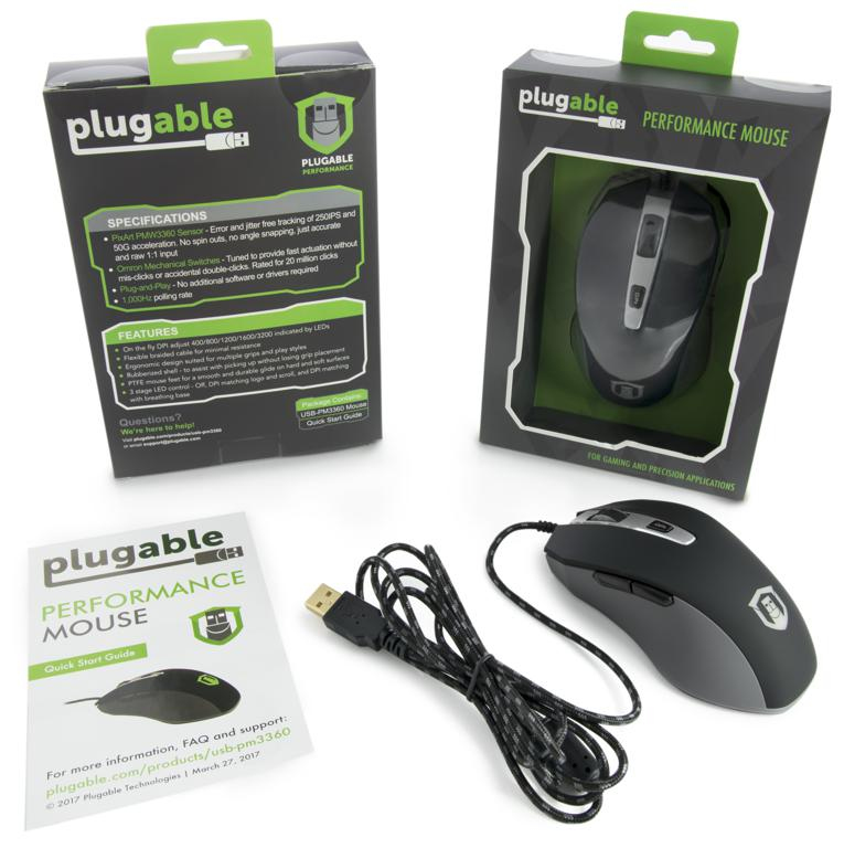 Plugable Technologies USB-PM3360 mouse Gaming Ambidextrous USB Type-A Mechanical 3800 DPI – image 7