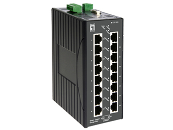 LevelOne 16 FE + 2 GE Managed Switch -40 ~ 75C, DIN-rail