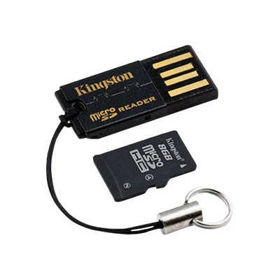 Kingston Technology 8GB MicroSDHC Card, USB microSD/microSDHC Reader