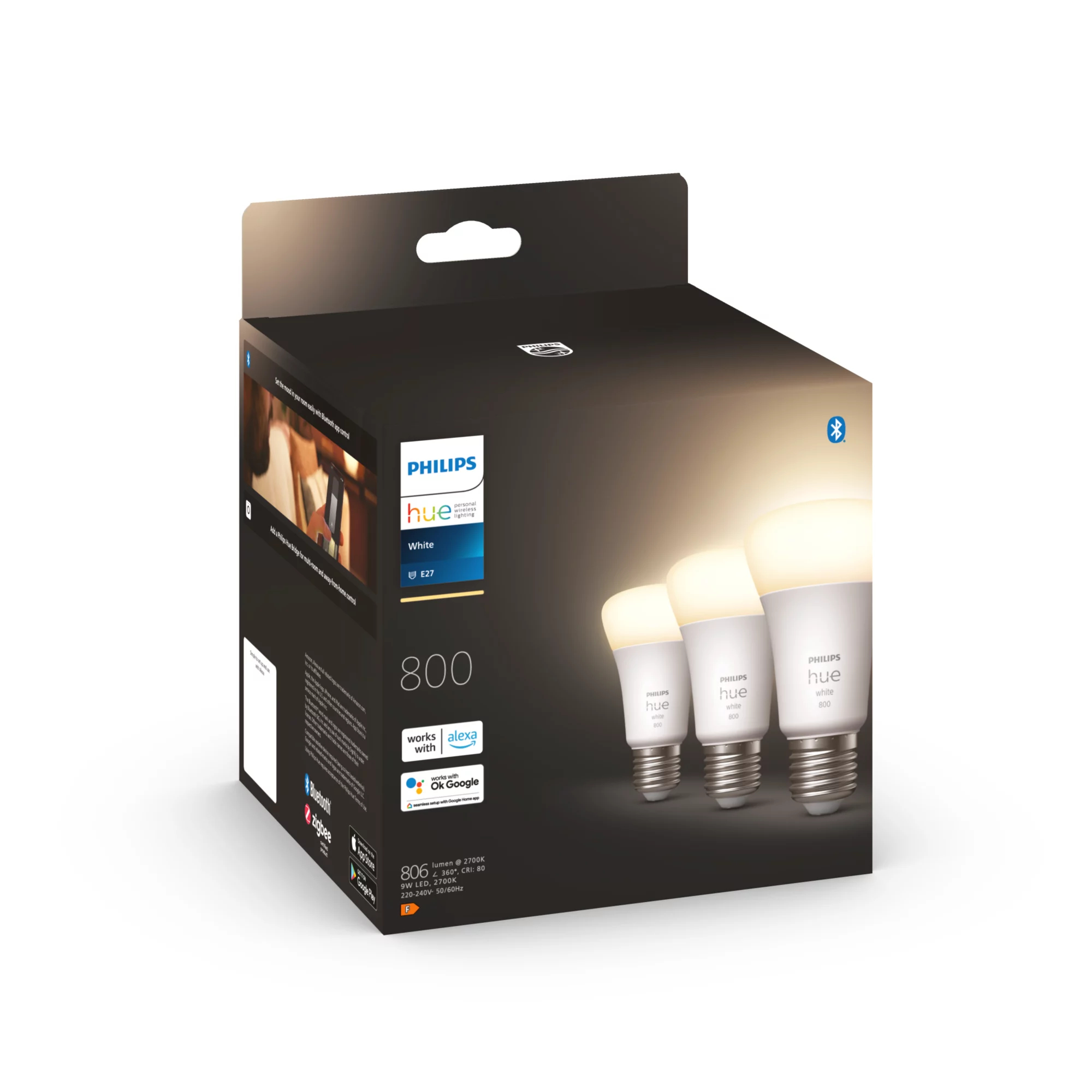 Philips by Signify Philips Hue White A60 – E27 smart bulb – 800 (3-pack) – image 3