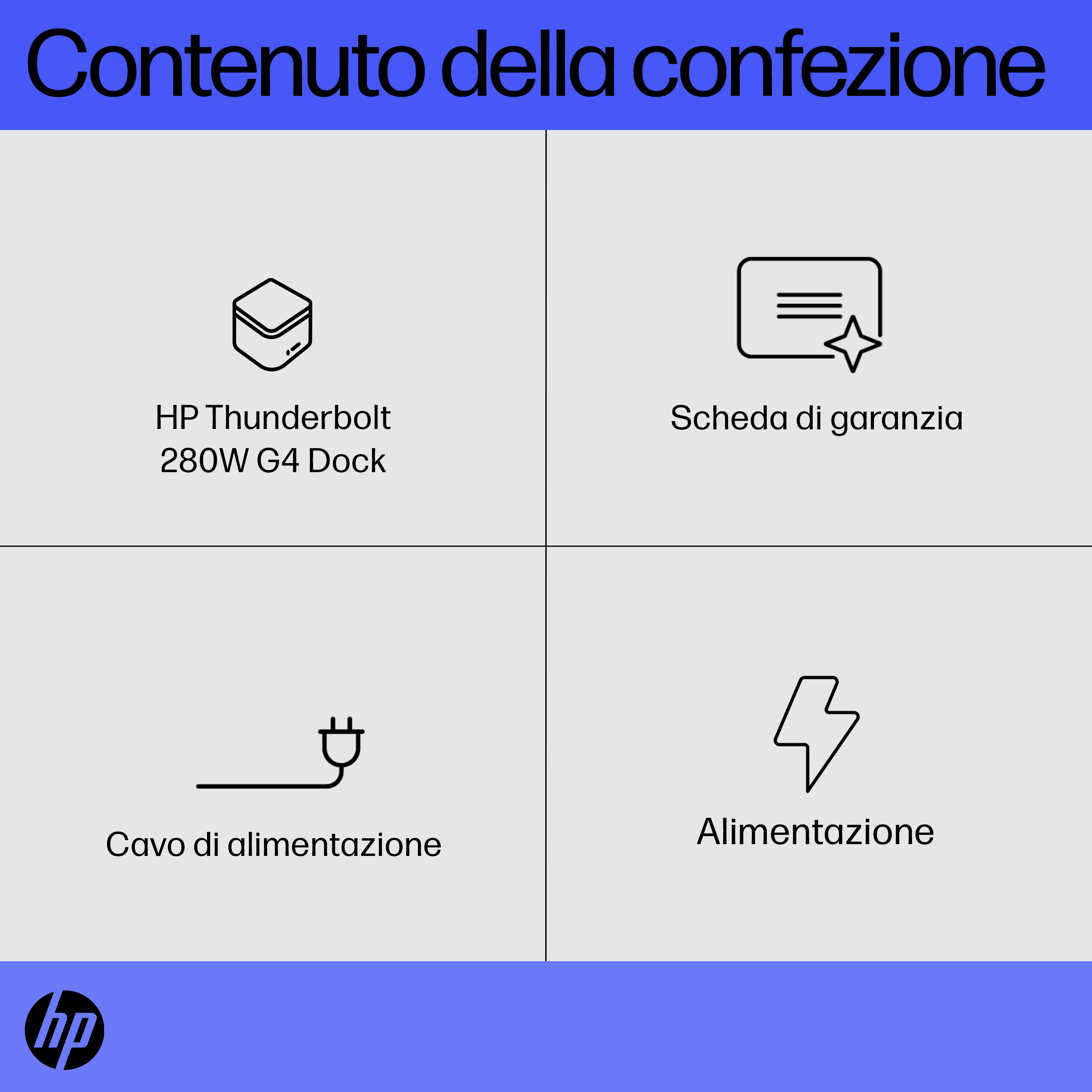 HP Thunderbolt Dock 280W G4 w/Combo Cable. Connectivity technology: Wired, Host interface: Thunderbolt 4. Product colour: 