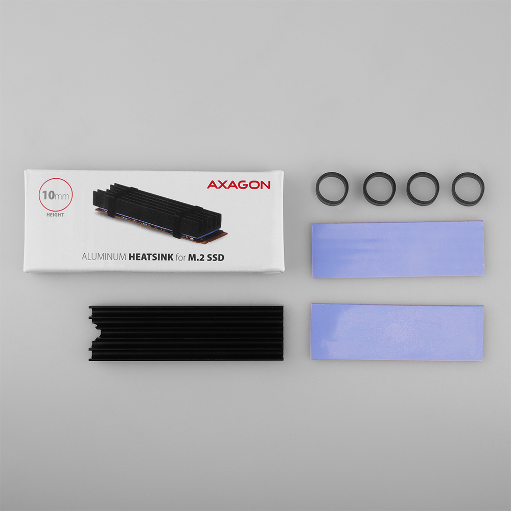 Axagon CLR-M2L10 Passive aluminum heatsink for all M.2 SSDs, size 2280, high – image 6