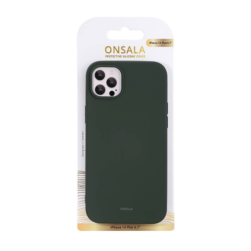Onsala Phone Case Silicone Olive Green - iPhone 14 Plus – image 2