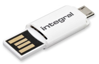 Integral INCROTGMSD card reader USB/Micro-USB White