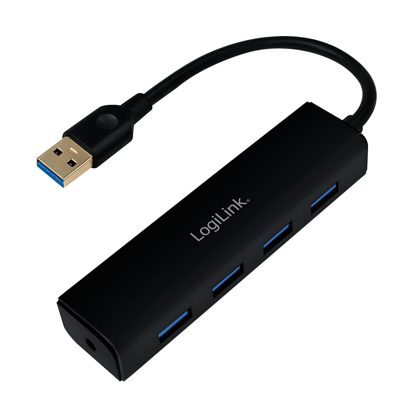LogiLink UA0295 interface hub USB 3.2 Gen 1 (3.1 Gen 1) Type-A 5000 Mbit/s Black – image 2