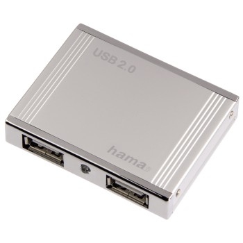 Hama USB 2.0 Hub Alu mini 1:4, Silver