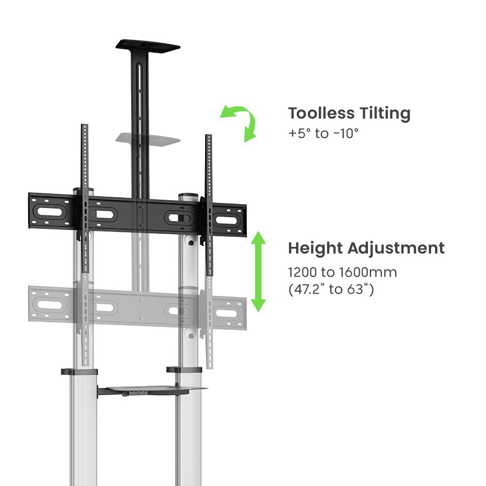 Techly Floor Stand Trolley LCD/LED/Plasma TV 60-100" – image 8