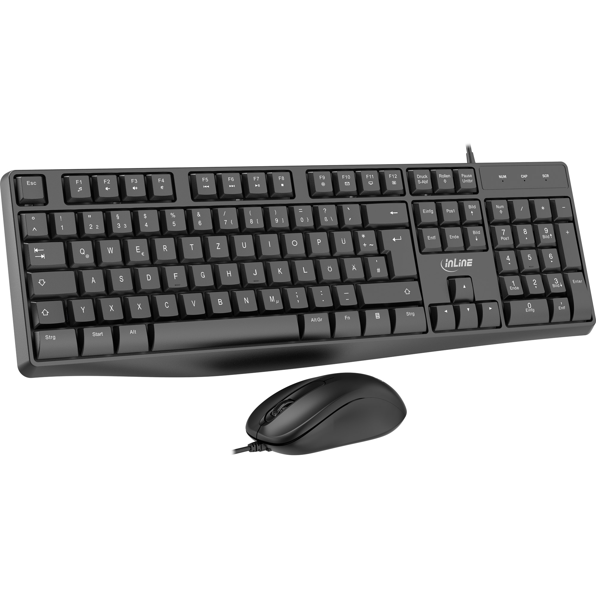 InLine Basic Desktop II, keyboard-mouse set, USB cable, standard DE layout – image 3