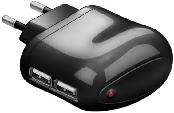 Techly Transformer Network Italian to 2p USB 2.1 Black IPW-USB-2A2P – image 1