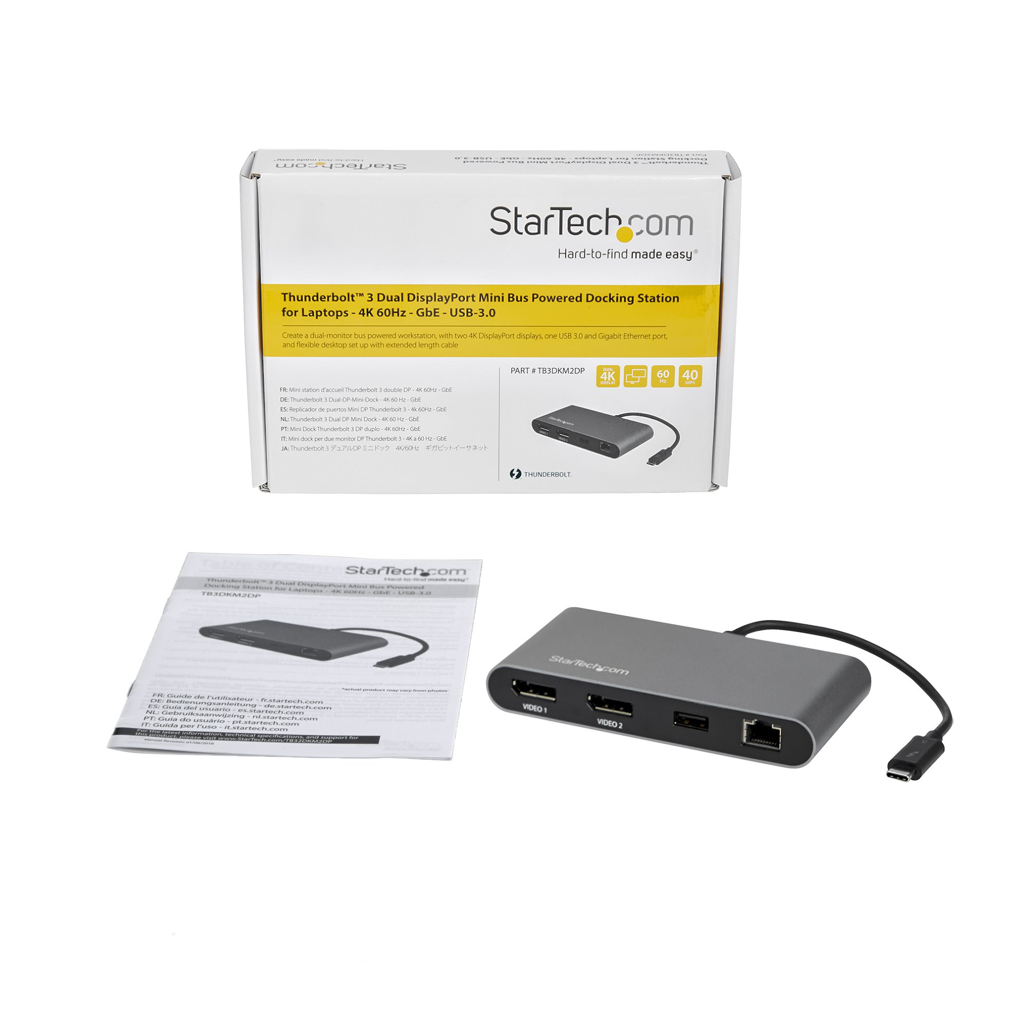StarTech.com Dual 4K Monitor Mini Thunderbolt 3 Dock with DisplayPort - Mac & Windows Docking Station - Discontinued, Limited Stock, & Replaced by TB3DKM2DPL (T – image 7