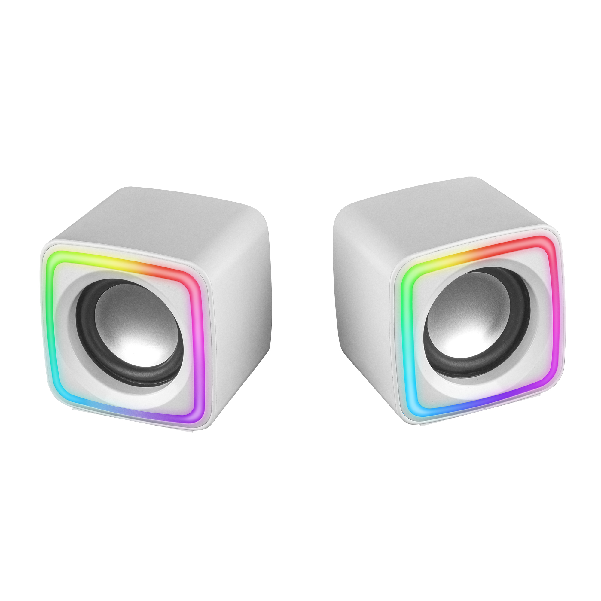 Mars Gaming MSCUBEW White Compact RGB Gaming Speakers – image 3