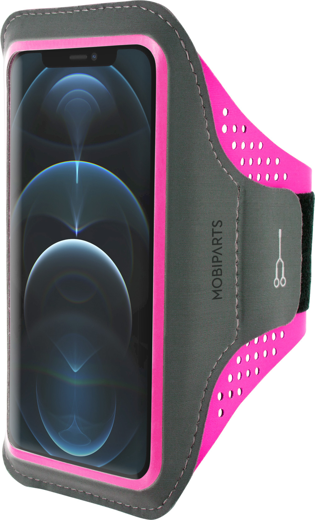 Mobiparts Comfort Fit Sport Armband Apple iPhone 12/12 Pro Neon Pink – image 2