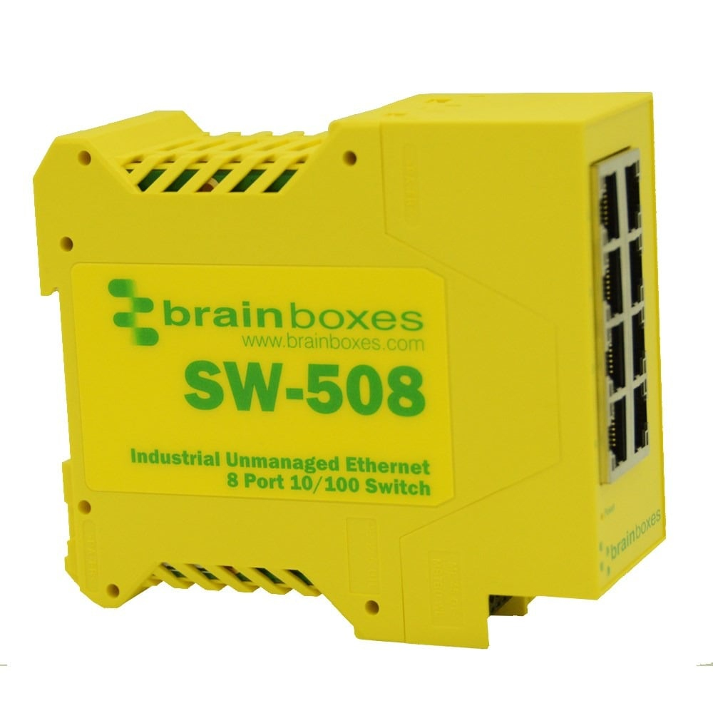 Brainboxes Industrial 8 Port 10/100 Ethernet Switch – image 1