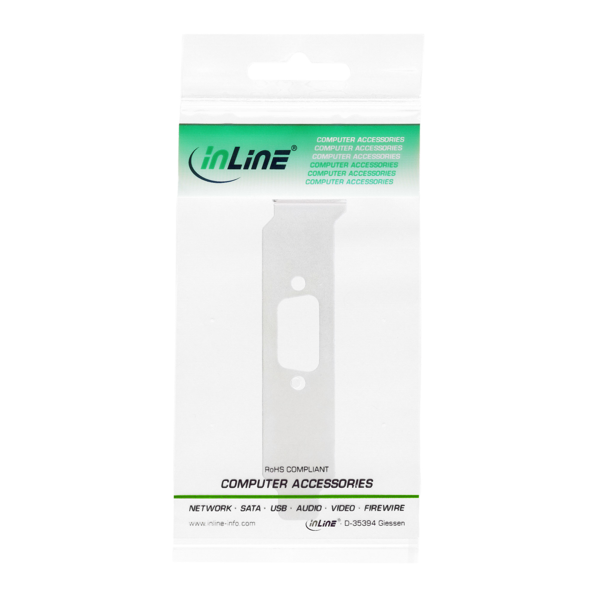 InLine Low Profile Slot Bracket with hole for DB9 connector – image 2