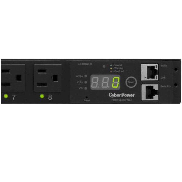 CyberPower PDU15SW8FNET power distribution unit (PDU) 8 AC outlet(s) 1U Black – image 4