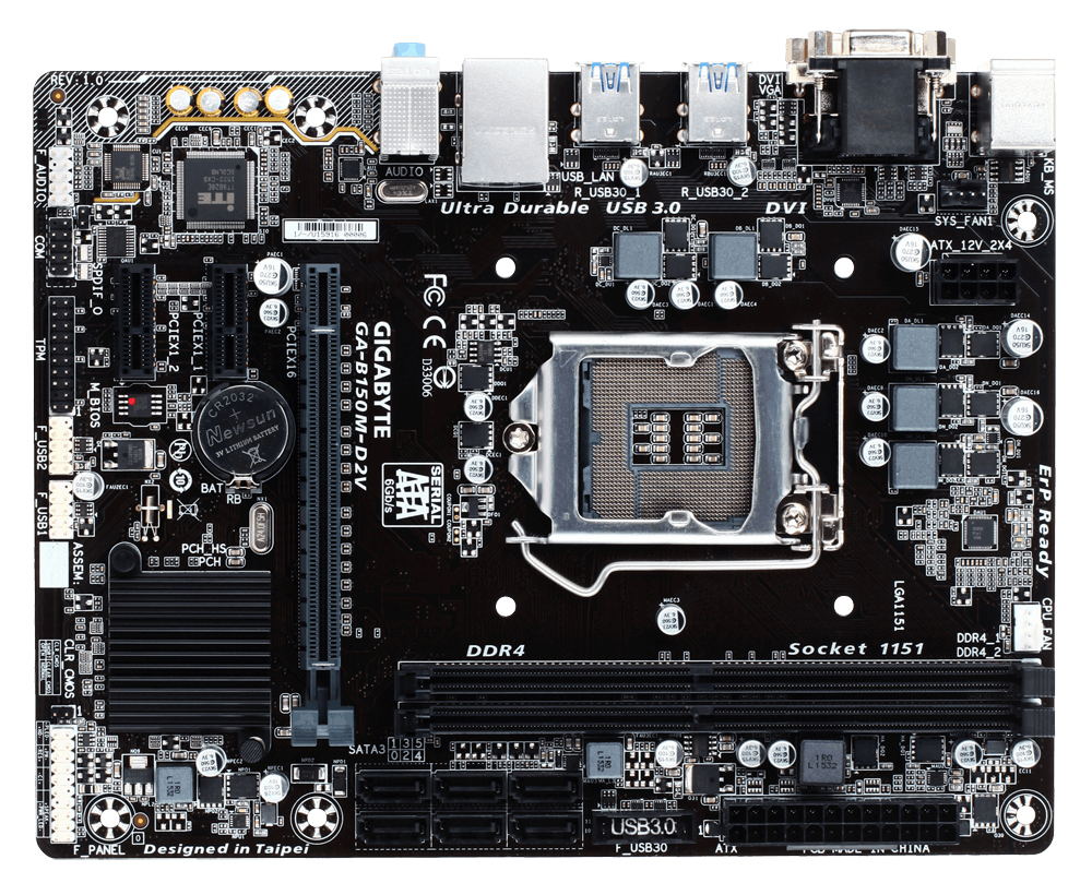 GIGABYTE GA-B150M-D2V motherboard Intel® B150 LGA 1151 (Socket H4) micro ATX – image 2